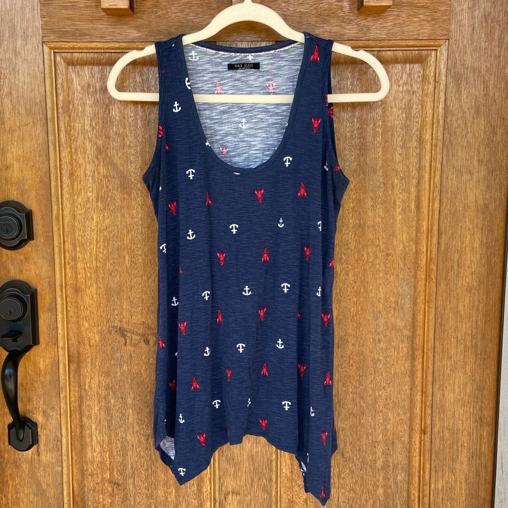 Max Jeans | Navy Anchor/Lobster Top, size medium